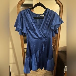 Blue Hello Molly Mini Dress Satin